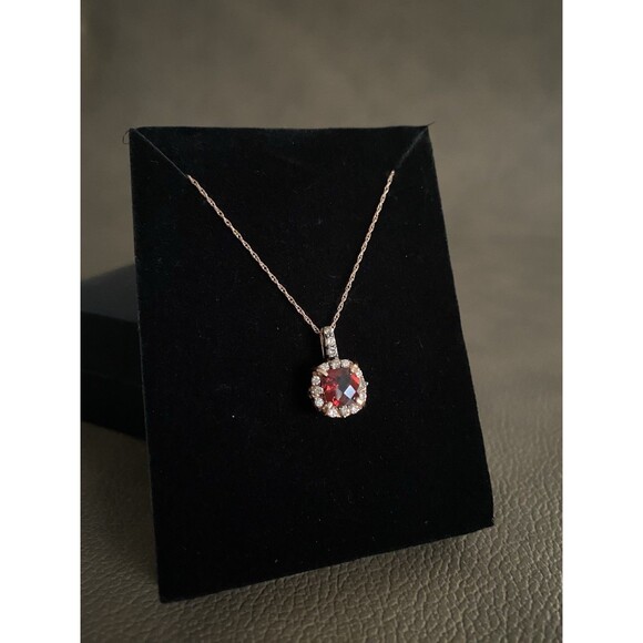 LeVian 14K Rose Gold Rhodolite Garnet Chocolate Diamond Pendant Necklace
